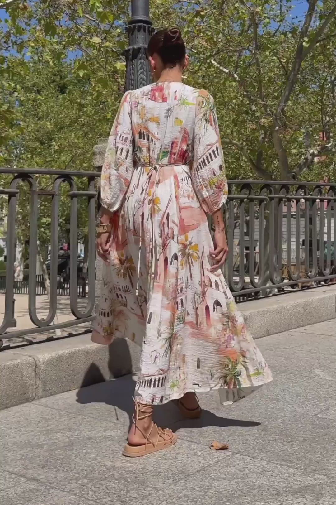 Isola Multicolour Tropical Button Maxi Dress