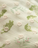 Audrey Puff Sleeve Off Shoulder Green Floral Mini Dress