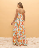 Noemi Orange Floral Maxi Dress