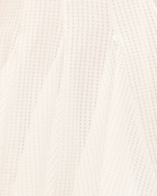 Gaun Mini Godet Wafel Putih Gelatik