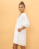 Luca White Button Down Mini Dress