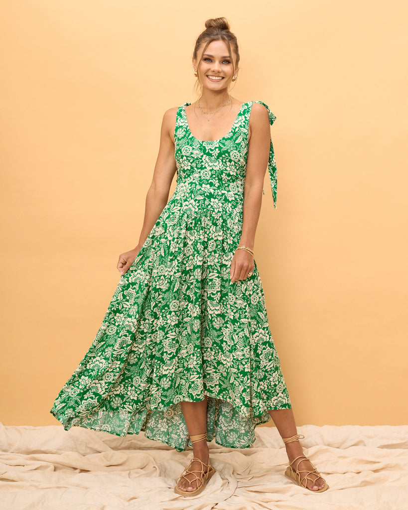 HIGH LOW MIDI SHIRT DRESS GARDEN OF GOOD FORTUNE