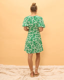 Miah Green Floral Twist Front Mini Dress