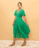 Terra Green 高低长连衣裙