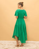 Terra Green High Low Maxi Dress