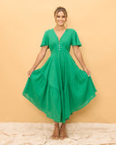 Terra Green 高低长连衣裙