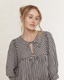 Gema Black Gingham Smock Dress