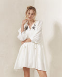 Gema 白色刺绣罩衫裙