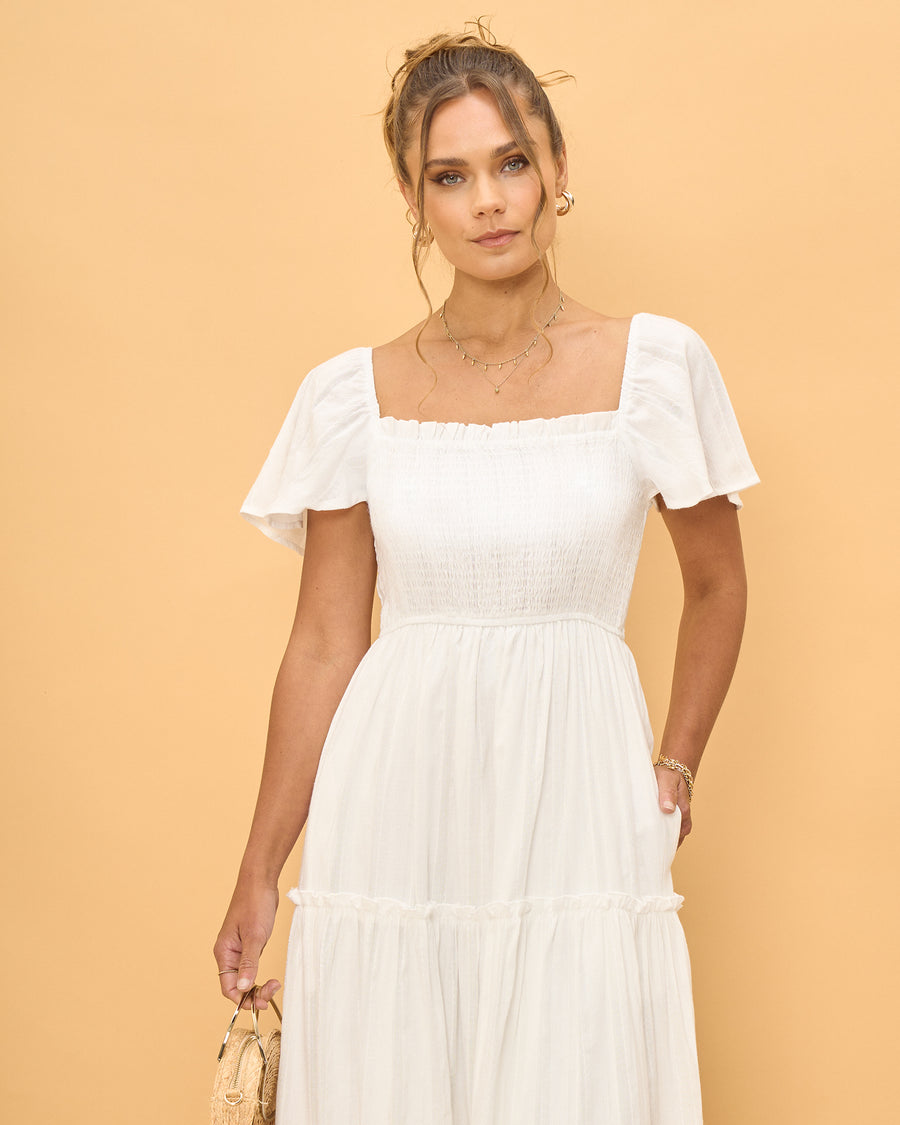 Vibrant Candy Stripe Tiered Maxi Dress main image 1