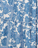 Tatiana Blue Floral Boho Tiered Maxi Dress