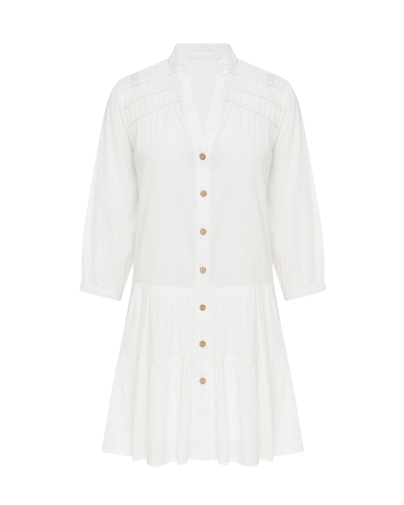 Gaby White Button Down Mini Dress