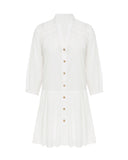 Gaun Mini Berkancing Putih Gaby