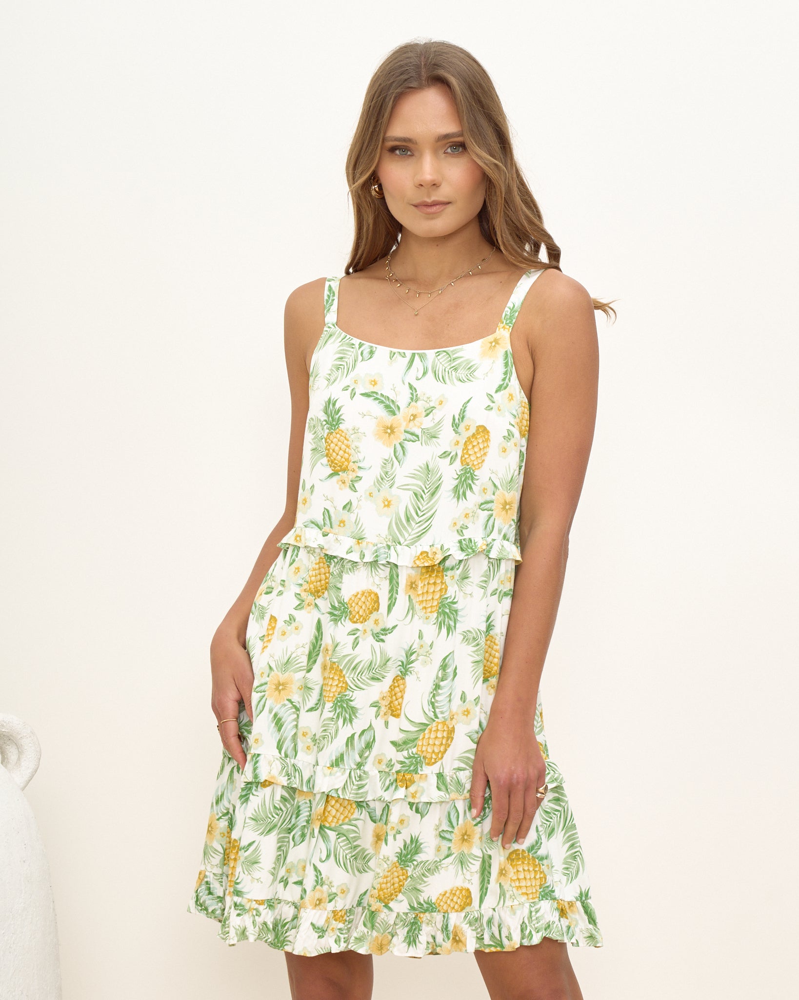 Nia Green Pineapple Mini Dress