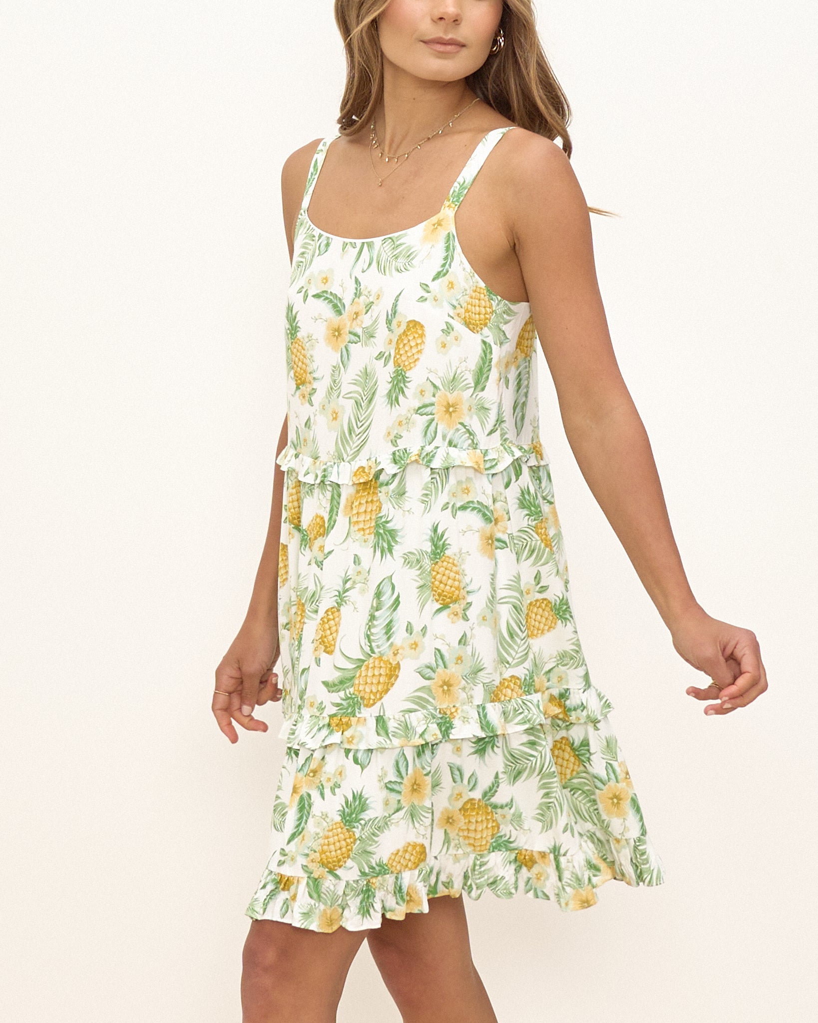Nia Green Pineapple Mini Dress
