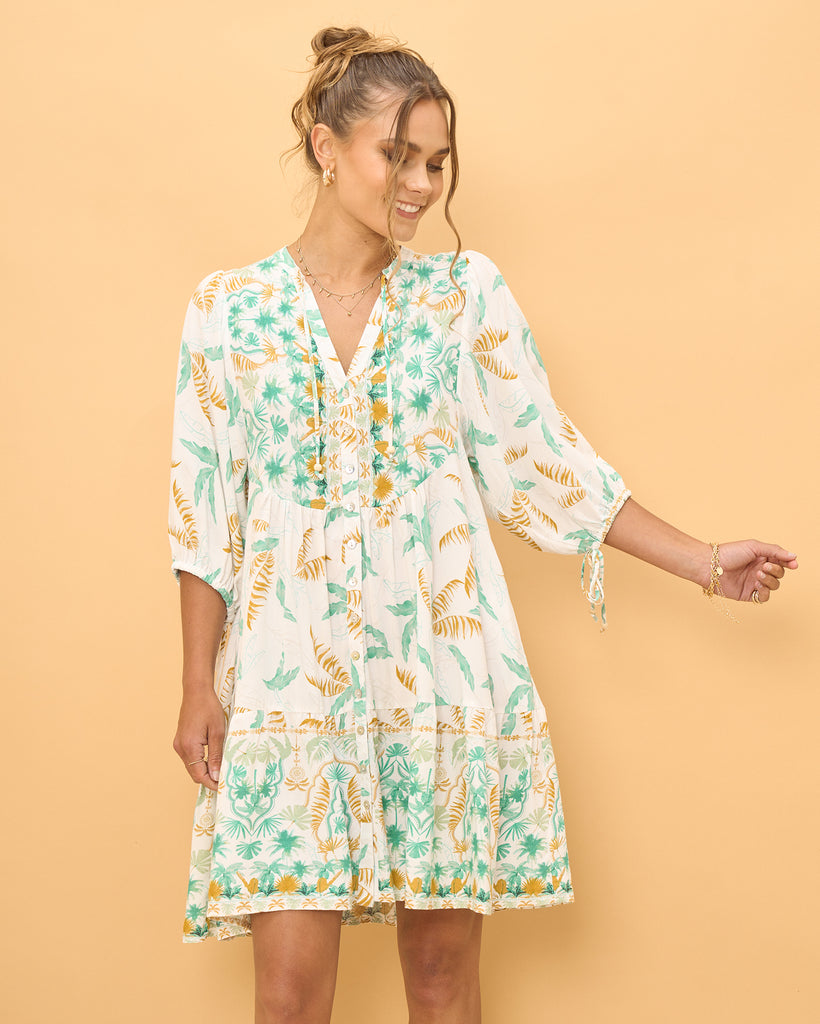 Hypnotic Buttoned Down Floral Mini Dress