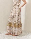 Glory Green Boho Maxi Skirt