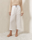 Gaia 白色亚麻裙裤