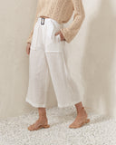 Gaia White Linen Culottes