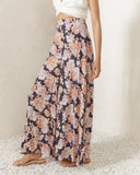 Indira Navy Peach Floral Wide Leg Pants