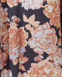 Indira Navy Peach Floral Wide Leg Pants