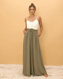 Sol Khaki Green Wide Leg Pants