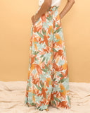 Noemi Orange Floral Wide Leg Pants