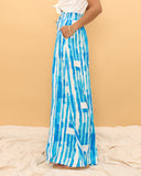 Umu Blue Abstract Wide Leg Pants