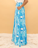 Umu Blue Abstract Wide Leg Pants