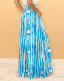 Umu Blue Abstract Wide Leg Pants