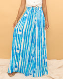 Umu Blue Abstract Wide Leg Pants