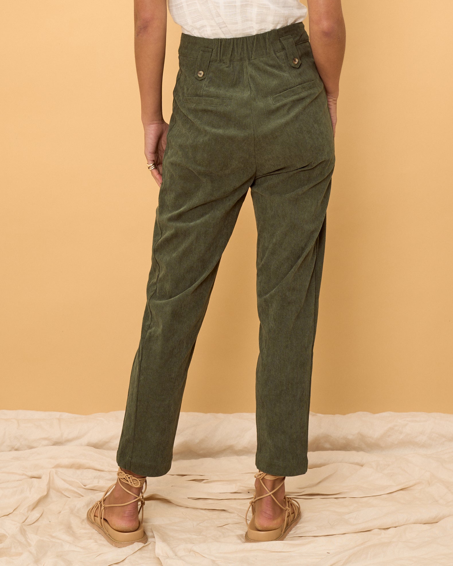 Francia Khaki Green Cord Pants