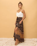 Leila Black Boho Maxi Skirt
