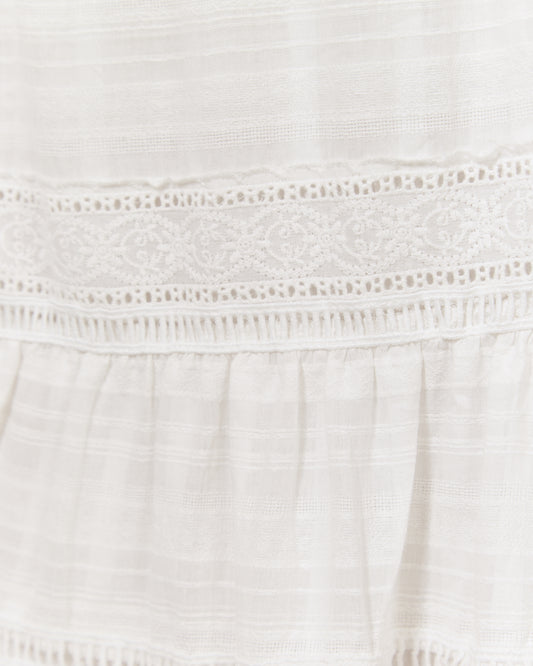 Indi White Broderie Anglaise Maxi Skirt