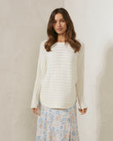 Brie White Knit Sweater