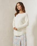 Brie White Knit Sweater