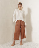 Haisley Ivory White Pointelle Sweater