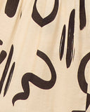 Nori Abstract Tiered Midi Dress