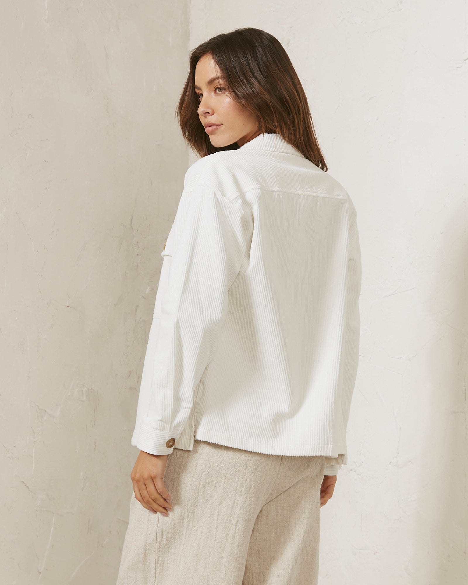 Fayth White Cord Jacket