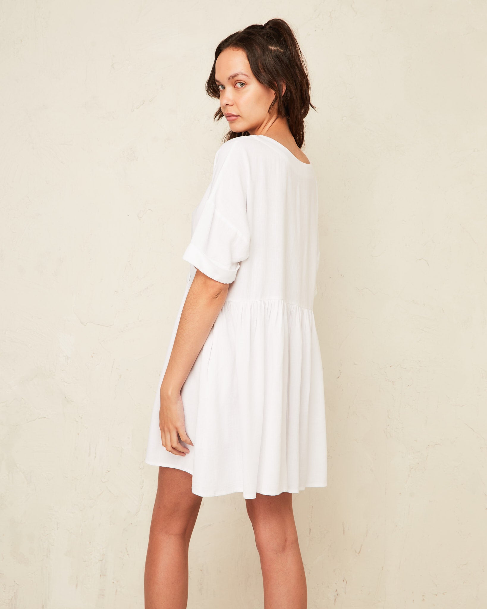 Kenzie White Reversible Mini Dress