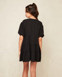 Kaitlyn Black Tiered Mini Dress