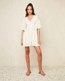 Kailani White Puff Sleeve Mini Dress