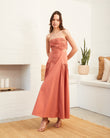 Kinley Brick Ruched Maxi Dress