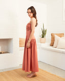 Kinley Brick Ruched Maxi Dress