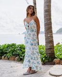 Madilyn Blue Floral Midi Dress