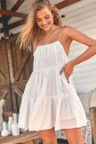 Gaun Mini Bertingkat Putih Sea Eden Sundance