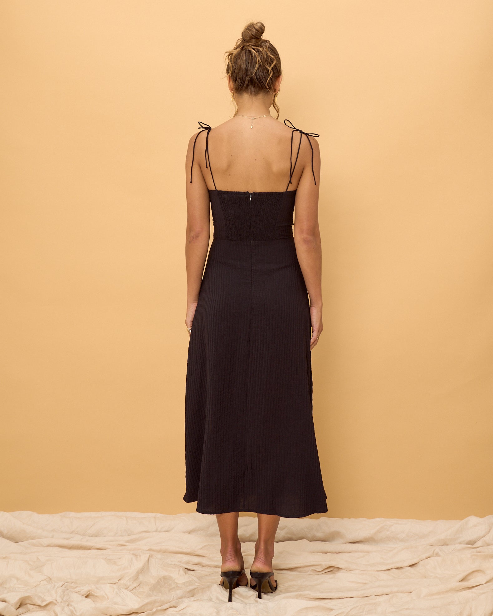 Amelie Black Midi Dress