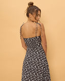 Millie Black Floral Midi Dress