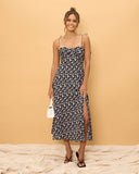 Millie Black Floral Midi Dress