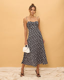 Millie Black Floral Midi Dress
