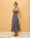 Millie Black Floral Midi Dress
